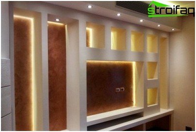 バックライト付きの棚のデザイン例