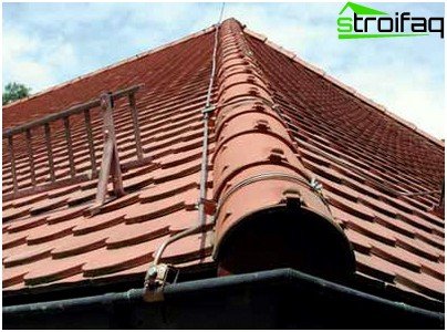 ダウンコンダクターへのエアターミナルの接続 ダウンコンダクターへのエアターミナルの接続