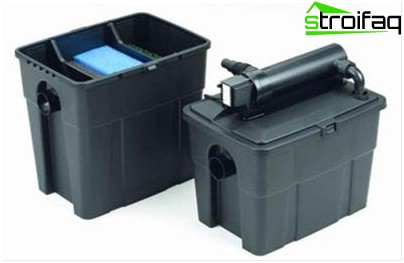 購入したフローフィルターモデル 池フィルター