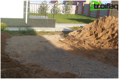 砂と砂利の準備