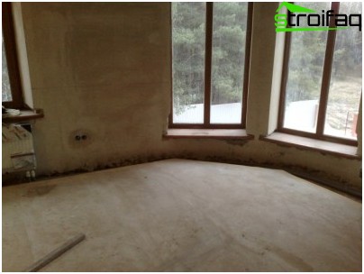 木製のコンクリートの床